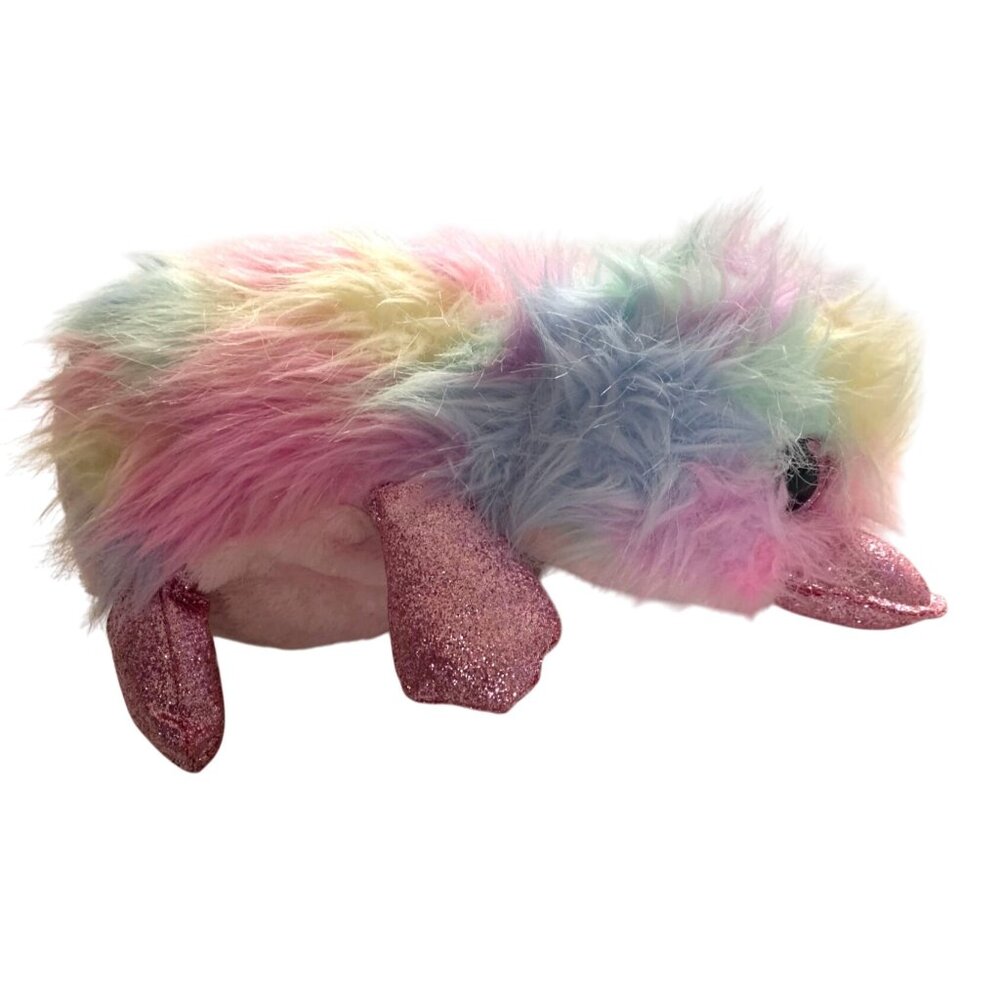 Ty Beanie Boos Tye Dye Petunia 2019 Platypus Pink Blue Purple Rainbow fluffy 12